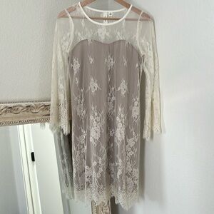 Long sleeve lace vintage dress